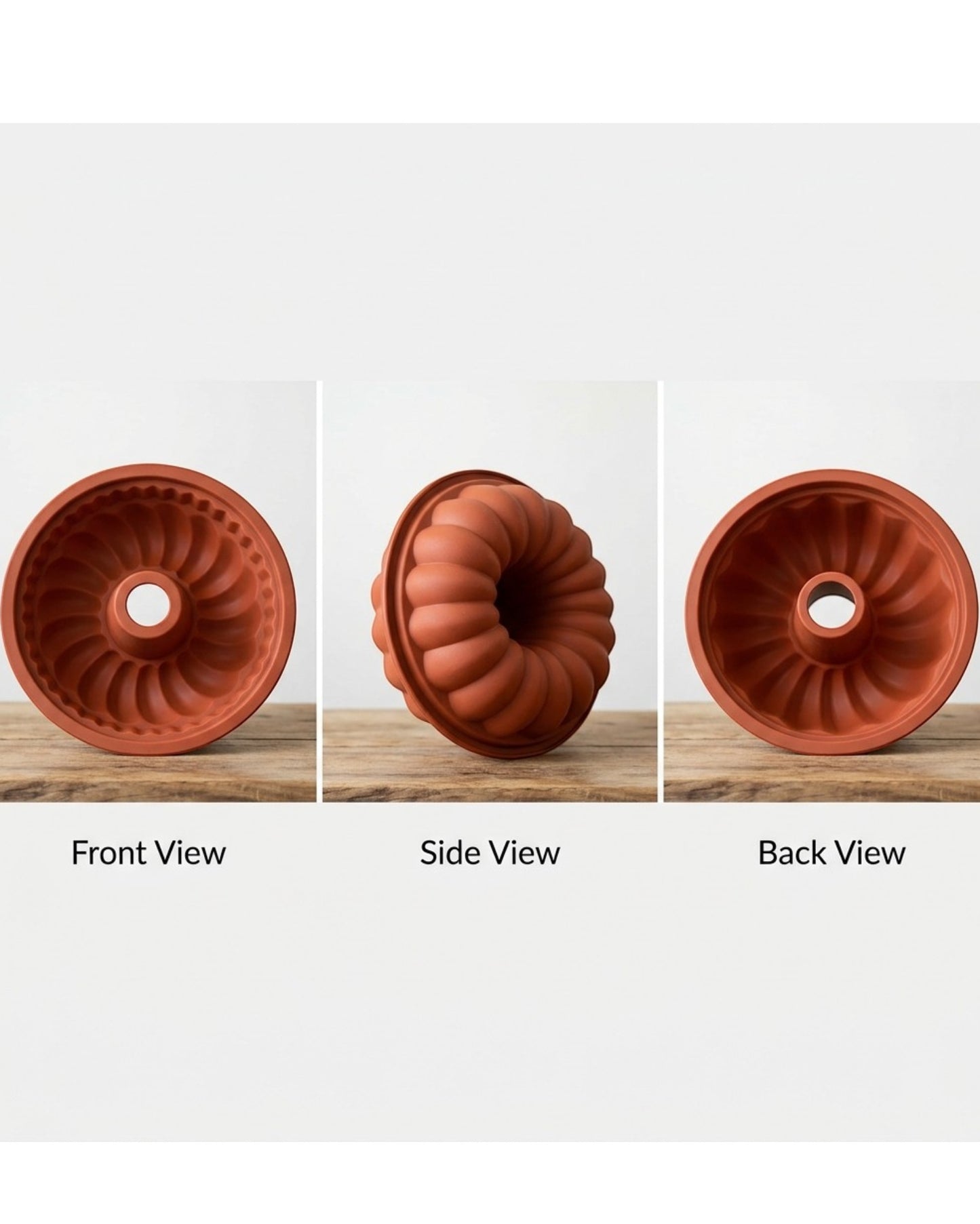 Yukavy Silicone Bundt Cake Mold 10 in Terracotta