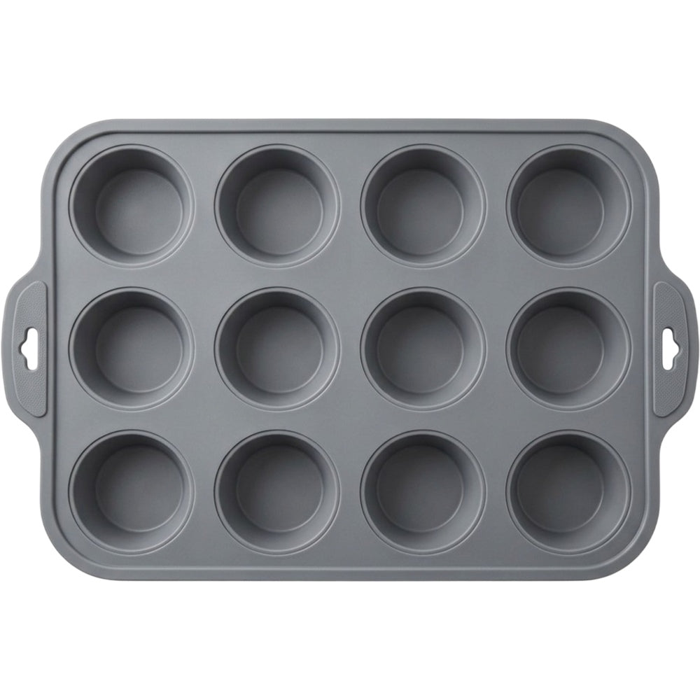 Yukavy Silicone Muffin Baking Mold 12-Cup Gray
