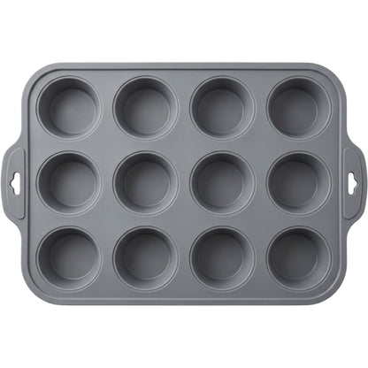 Yukavy Silicone Muffin Baking Mold 12-Cup Gray