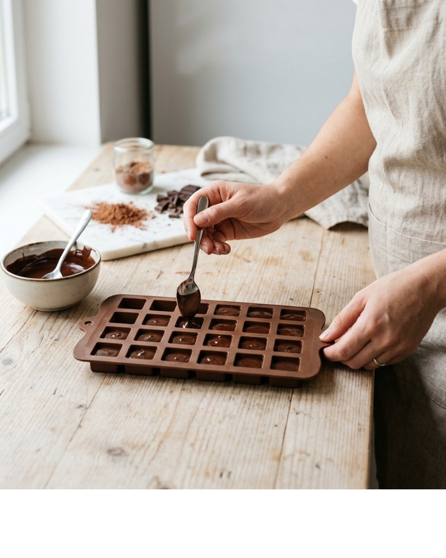 Yukavy Silicone Chocolate Mold 24-Cavity Brown