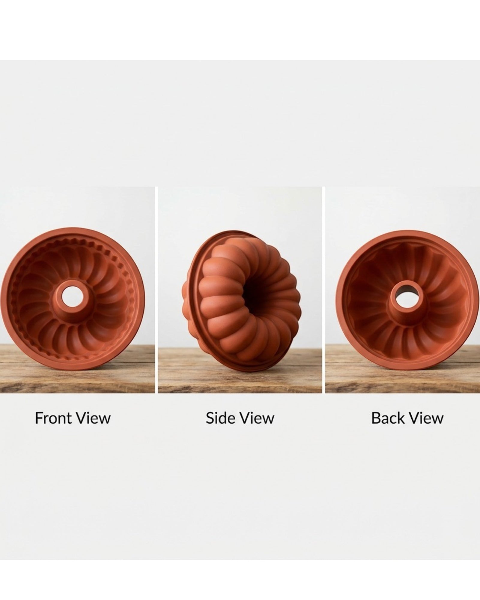 Yukavy Silicone Bundt Cake Mold 10 in Terracotta