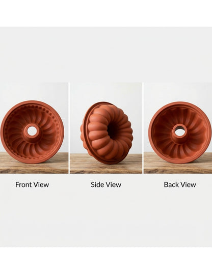 Yukavy Silicone Bundt Cake Mold 10 in Terracotta